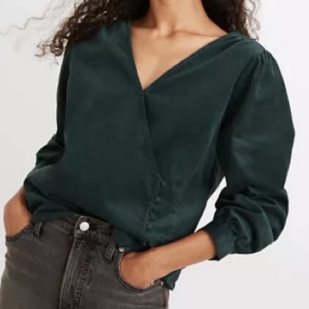 Madewell Dark Green Blouse